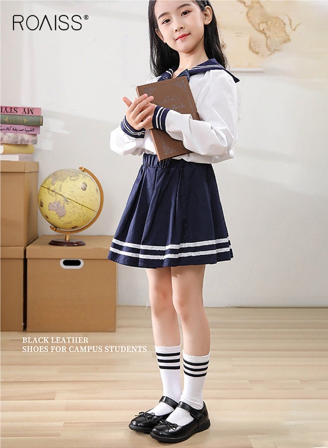 رويس حذاء فستان أنيق للفتيات، حذاء فستان أنيق بتصميم ريترو ماري جين مع عقدة، حذاء كلاسيكي موحد مدرسي كلاسيكي، مناسب للارتداء اليومي والرسمي - Image 3