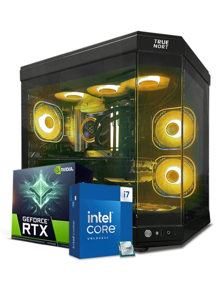 Truenort Ecliptor Gaming PC, Intel Core i7-12700F, RTX 4060, 16GB RAM, 1TB SSD, Window 11 Pro, TRUENORT RGB Black Case  - Image 1