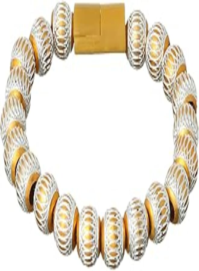 OR Micro USB Cable With Beads Bracelet Design - Gold