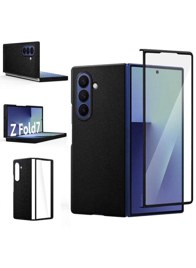 CATANES Leather Case Cover for Samsung Galaxy Z Fold 7, Kindsuit Case Slim and sleek - Black  - Image 3