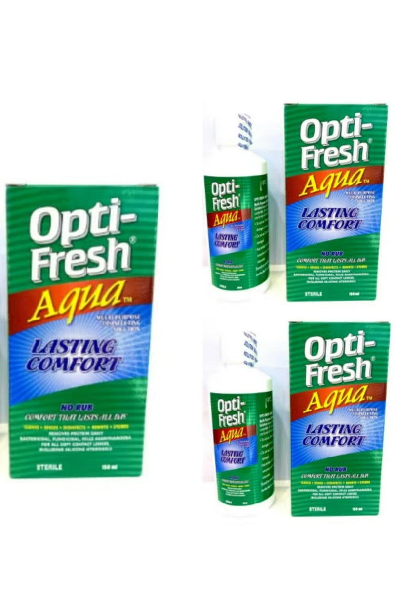 OPTIFRESH Aqua Multi-Purpose Lens Cleansing Solution 150 ML 3 Pcs