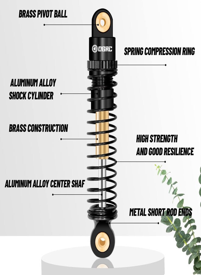 OGUNKE OGRC Shocks Absorber Aluminum Front & Rear Shock Damper RC Shocks for Axial SCX24 C10 JLU Deadbolt Gladiator Bronco Upgrade Parts (Black) - Image 4