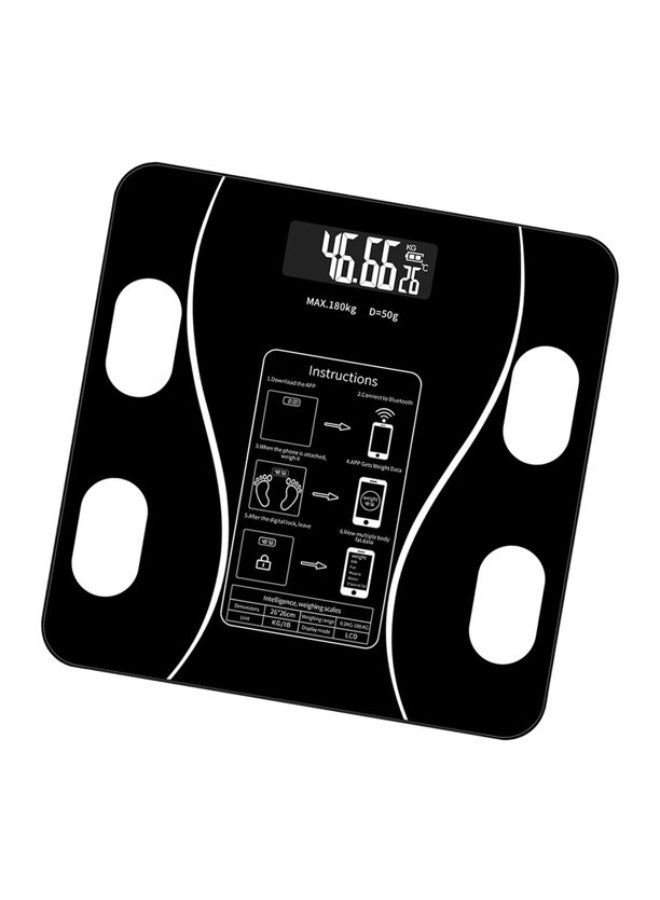 فيو ميزان وزن رقمي لقياس دهون الجسم يعمل بالبلوتوث حتى 180 كجم، وظيفة مؤشر كتلة الجسم الذكية، محلل تكوين الجسم مع شاشة LCD بإضاءة خلفية لقياس وزن الجسم والدهون والماء والعضلات وكتلة العظام والسعرات الحرارية - Image 5