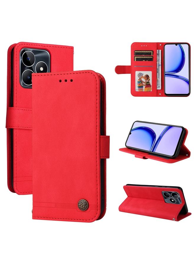 اس-توب جراب هاتف Realme C53 / Narzo N53 Skin Feel Life Tree Metal Button Leather Case - Image 1