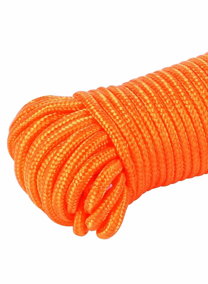 SOLARAE Nylon Poly Rope Flag Pole Polypropylene Clothes Line Camping Utility Good for Tie Pull Swing Climb Knot (10 M Length 10 mm Width 2Pcs Orange) - Image 2