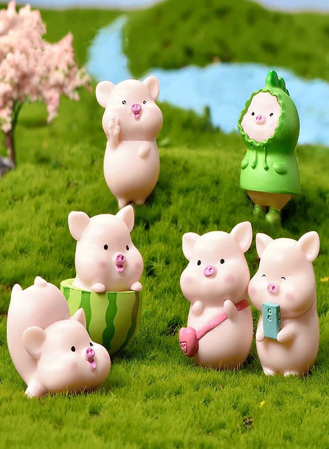 DOYIFUN 13pcs Pig Figure Animal Toys Set, Pink Pig Cake Toppers Fairy Garden Miniature Piggy Figurines Collection Playset for Christmas Birthday Gift Desk Decoration(Random Styles) - Image 3