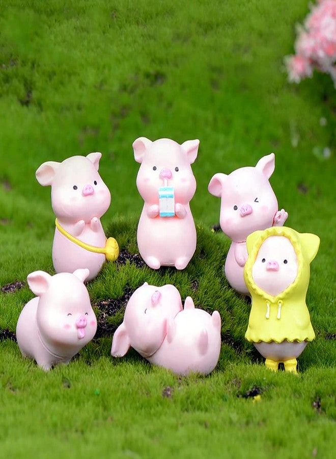 DOYIFUN 13pcs Pig Figure Animal Toys Set, Pink Pig Cake Toppers Fairy Garden Miniature Piggy Figurines Collection Playset for Christmas Birthday Gift Desk Decoration(Random Styles) - Image 2