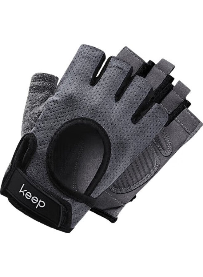 Keep Fitness Gloves For Men And Women With 3D Palm Pads, Dumbbell Equipment Wrist Guards, Strength Training Wear-Resistant Non-Slip, Carbon Gray M - Image 2