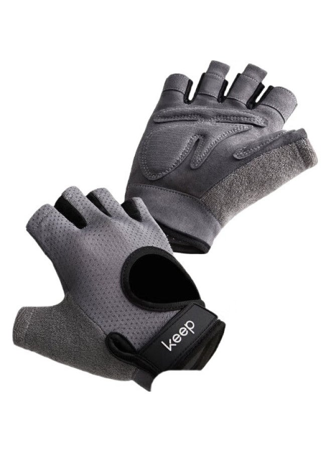 Keep Fitness Gloves For Men And Women With 3D Palm Pads, Dumbbell Equipment Wrist Guards, Strength Training Wear-Resistant Non-Slip, Carbon Gray M - Image 3