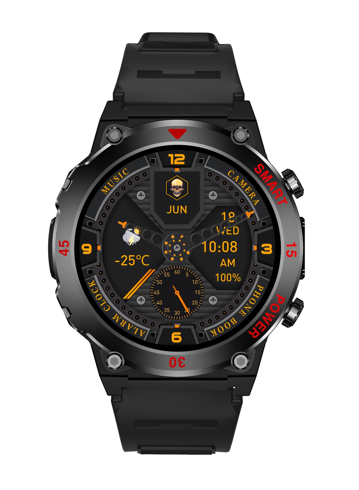 GREEN LION Smart Watch Gear Fit with Working Time 5 Days & Waterproof IP65 Always On Display / Bluetooth Calls / Magnetic Charging / Exercise Records / Watches Compatible With Android iOS / Music Player - Black