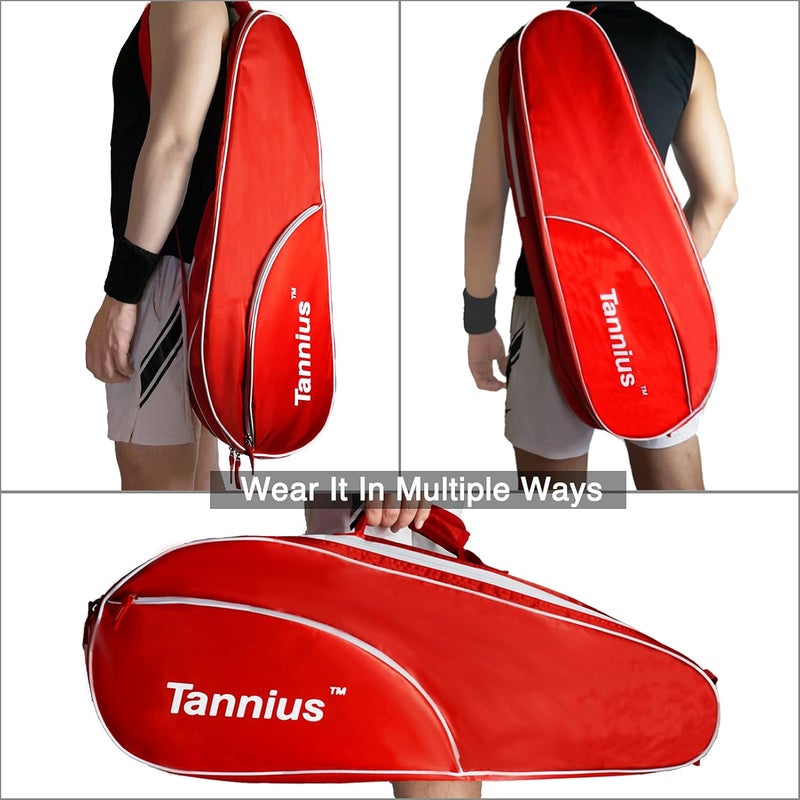 Tannius Tennis Racket Bag (3-5 Racquet), with Shoe & Phone Compartment and Protective Pad, Super Roomy and Lightweight Racquet Bag for Tennis, Badminton - Image 5