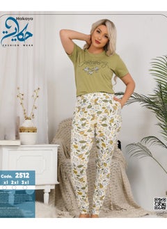 Star Tex Pajamas Summer Home Cotton Women Girls Simple Style Home Wear Comfortable Home Freshness Plaid Pants - Embroidery  - Image 3