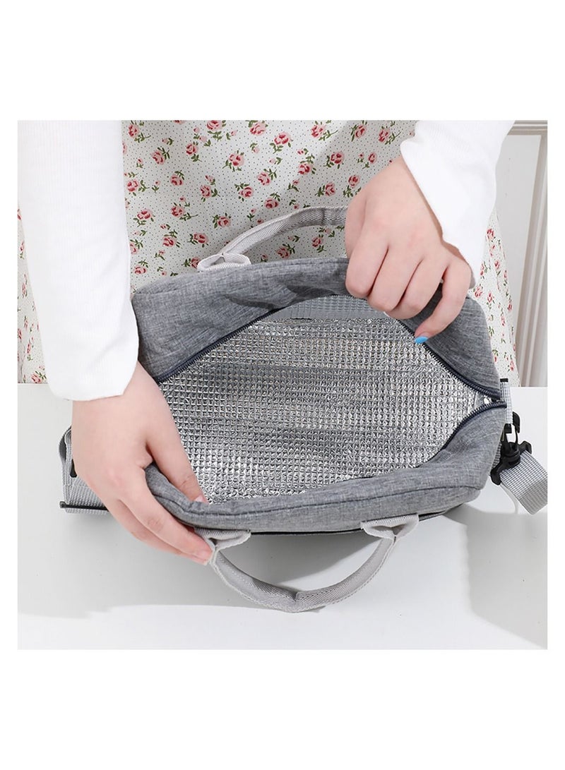 Eazy Kids Unicorn Purple 6 Compartment Bento Lunch Box w/ Lunch Bag-Grey - Image 4