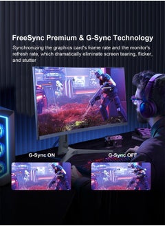 HILUKE 34" Curved WQHD 3440×1440 Gaming Monitor 120Hz, 1ms, 1500R, HDR 10, 100% sRGB PC Screen, AMD Free-Sync Premium/G-Sync Compatible, 2 x DispalyPort 1.4 & HDMI 2.0, Height/Tilt Adjustable Stand, Black  - Image 5