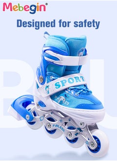 MEBEGIN Kids Roller Skates Set with Protective Gear and Helmet, Fashion Durable Roller Boots with Wear-resistant Flash Wheels, Comfortable Interior, 4 Sizes Adjustable, for Girls and Youth Beginner, Perfect Gift for Kids  - Image 5