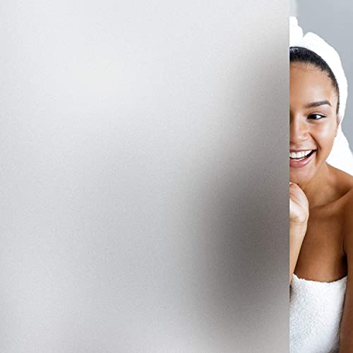 HAPPYMATES Privacy Window Film Vinyl Frosted Self Adhesive Frosted Glass Film Static Cling Opaque Window Film for Home, Office, Bathroom (20 X 240 Inch, Solid Frosted) - Image 1