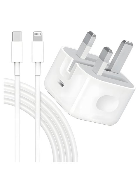iPhone 20W Fast Charger | USB C Wall Fast Charger with USB C to Lightning Cable Compatible with iPhone 14/14 Pro/14 Pro Max/13/12/SE2020/11/XR/XS Max/X/iPad
