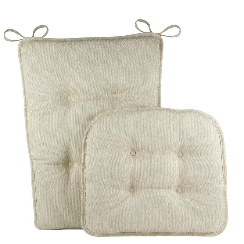Klear Vu Embrace Rocking Chair Cushion, Assembled in The USA, Tufted Back Pads for Living Room, Nursery, or Home Office, 16"x15" Seat and 24"x17" Seatback, 2 Piece Set, Natural - Image 1
