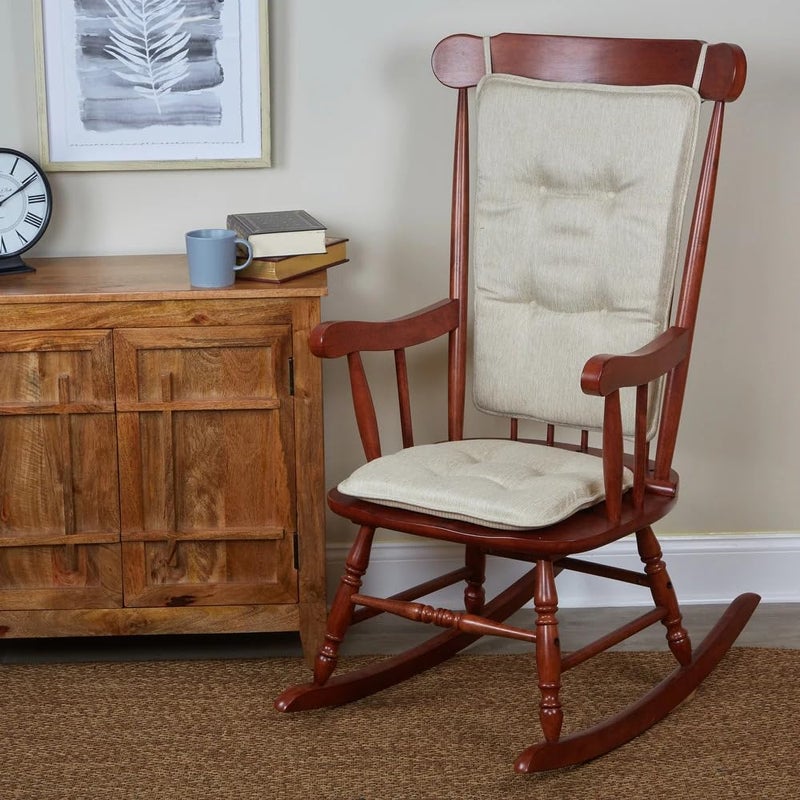 Klear Vu Embrace Rocking Chair Cushion, Assembled in The USA, Tufted Back Pads for Living Room, Nursery, or Home Office, 16"x15" Seat and 24"x17" Seatback, 2 Piece Set, Natural - Image 2