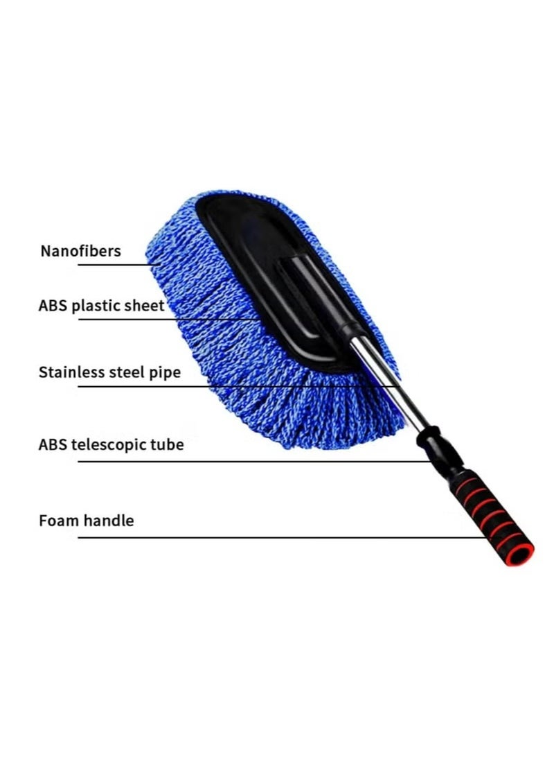 Generic Car Wash Brush with Long Handle, Car Detail Cleaning Brushes Kit Polishing Pad, Car Washing Gloves, Cleaning Squeegee, Duster for Washing Car Seat, Window, Roof, Wardrobe  - Image 5