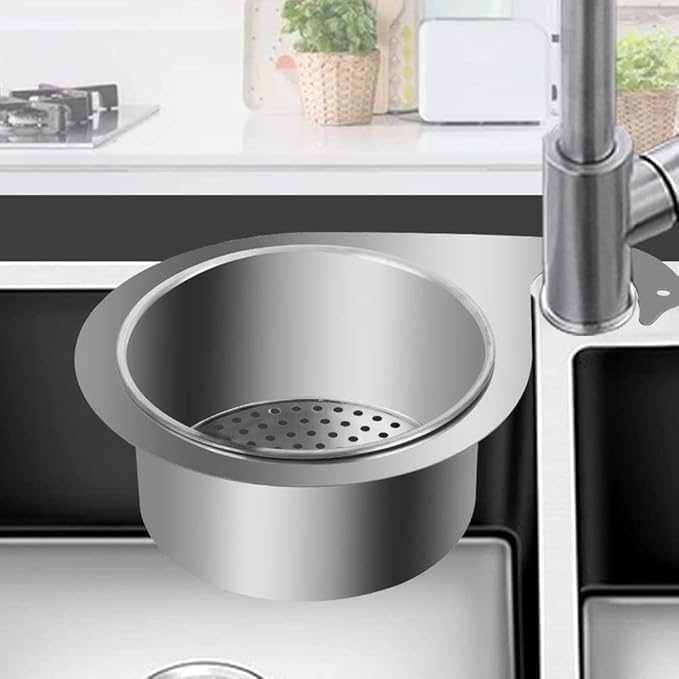FIRAWER Stainless Steel Kitchen Strainer Sink Drain Filter Jali Waste Coupling Swan Drain Rack Multipurpose Triangle Sink Drainer Basket Hanging Filtering Draining - Image 5