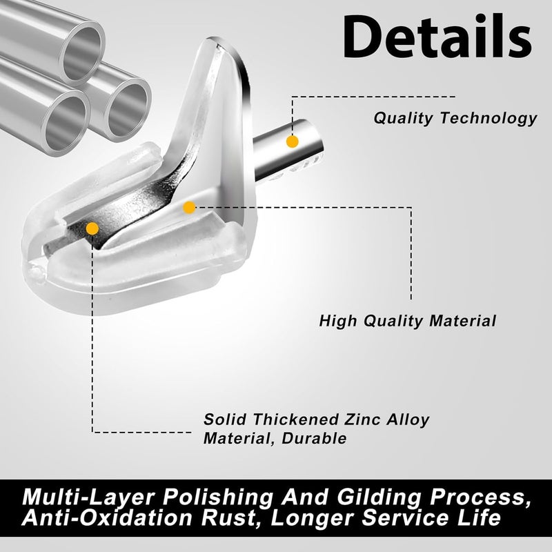 Zikra 3mm Shelf Support Peg, 40 Pcs Support Cabinet Shelf Pins Glass Shelf Supports Peg Transparent Rubber Replacement Peg Shelf Holder Locking Pins for Bookshelf Wardrobe Bookcase Glass Showcas - Image 2