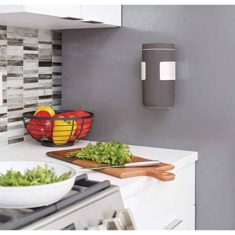 InterDesign Idesign Wall Mount Wipe Holder, Cleaning Supplies, 6.54"" X 4.15"" X 4"" ,Coconut - Image 5