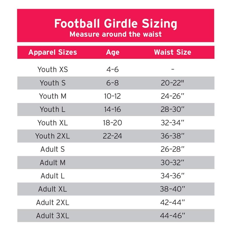 Cramer Classic 5-Pad Football Girdle With Hip, Tailbone and Thigh Pads, Integrated Girdle, Compression Football Gear, White, Large - Image 4