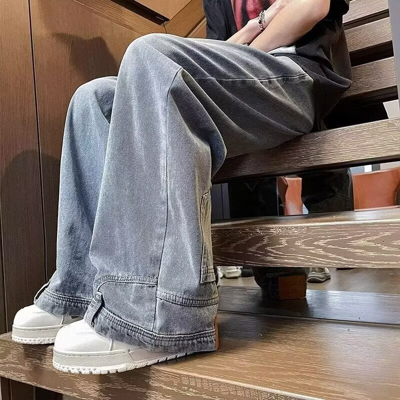 Unisex Classic Denim Jeans Loose Fit Daily Outdoor Wear - Image 4