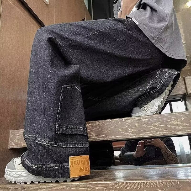 Unisex Classic Denim Jeans Loose Fit Daily Outdoor Wear - Image 2