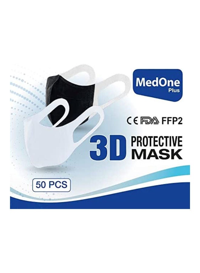 NIBEMINENT 50-Pieces 3D Face Mask For Adults Blue - Image 2