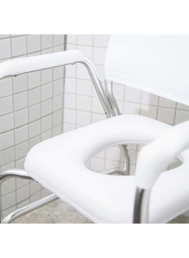 DMI 3-1 Rolling Shower Chair, Rolling Bathroom Wheelchair for Handicapped, Elderly, Injured or Disabled, & Commode, Rolling Shower Chair, 24" x 22" x 34", 250 lb Weight Capacity, White - Image 4