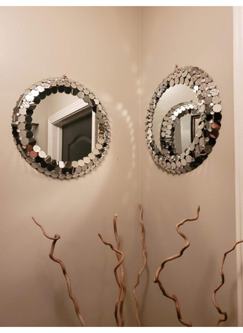 MEYA 400pcs Mini Round Glass Mirror Mosaic Small Round Glass Crafts Real Glass Mirror Mosaic Tiles Silver Mirror 1x1cm  - Image 2