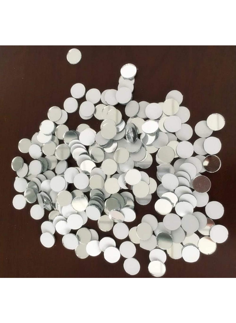 MEYA 400pcs Mini Round Glass Mirror Mosaic Small Round Glass Crafts Real Glass Mirror Mosaic Tiles Silver Mirror 1x1cm  - Image 1