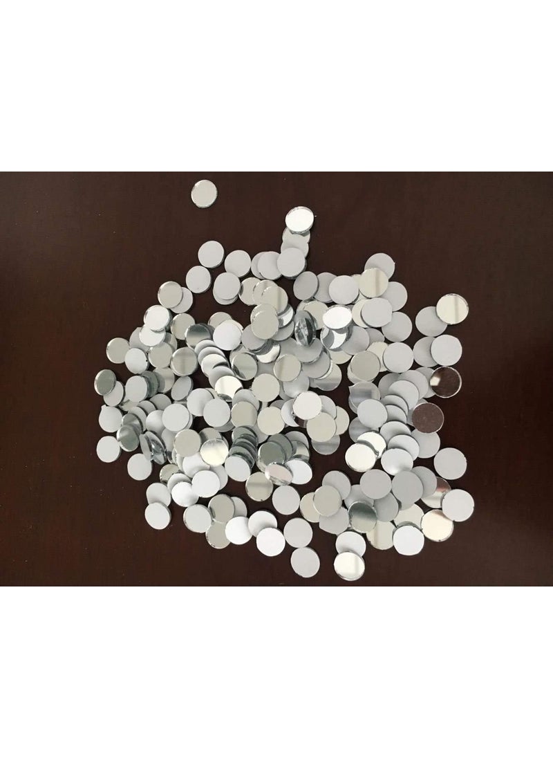 MEYA 400pcs Mini Round Glass Mirror Mosaic Small Round Glass Crafts Real Glass Mirror Mosaic Tiles Silver Mirror 1x1cm  - Image 3