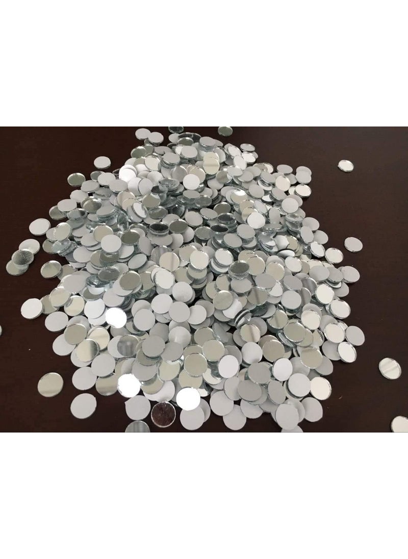 MEYA 400pcs Mini Round Glass Mirror Mosaic Small Round Glass Crafts Real Glass Mirror Mosaic Tiles Silver Mirror 1x1cm  - Image 5