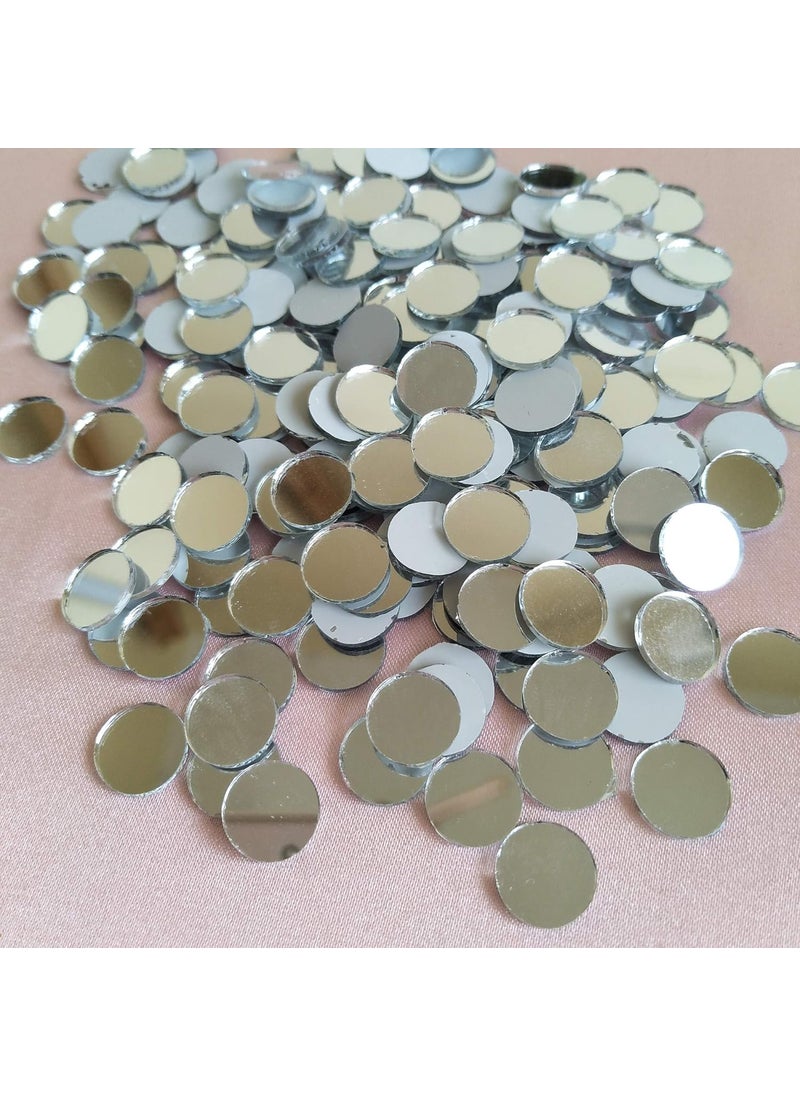MEYA 400pcs Mini Round Glass Mirror Mosaic Small Round Glass Crafts Real Glass Mirror Mosaic Tiles Silver Mirror 1x1cm  - Image 4