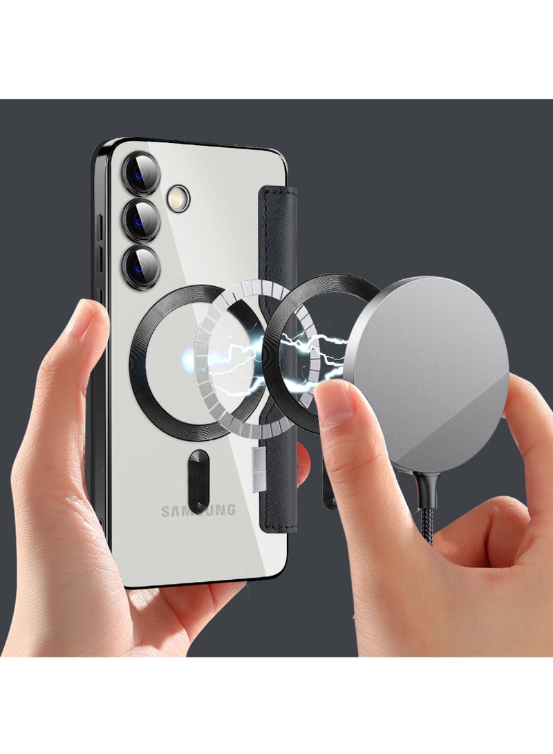 Rock Pow Leather Flip Samsung S24 Plus Case for Samsung 2024 Personalized Texture Leather Flip Phone Case, Flip Leather Case for Samsung with Credit Card Holder - Image 2