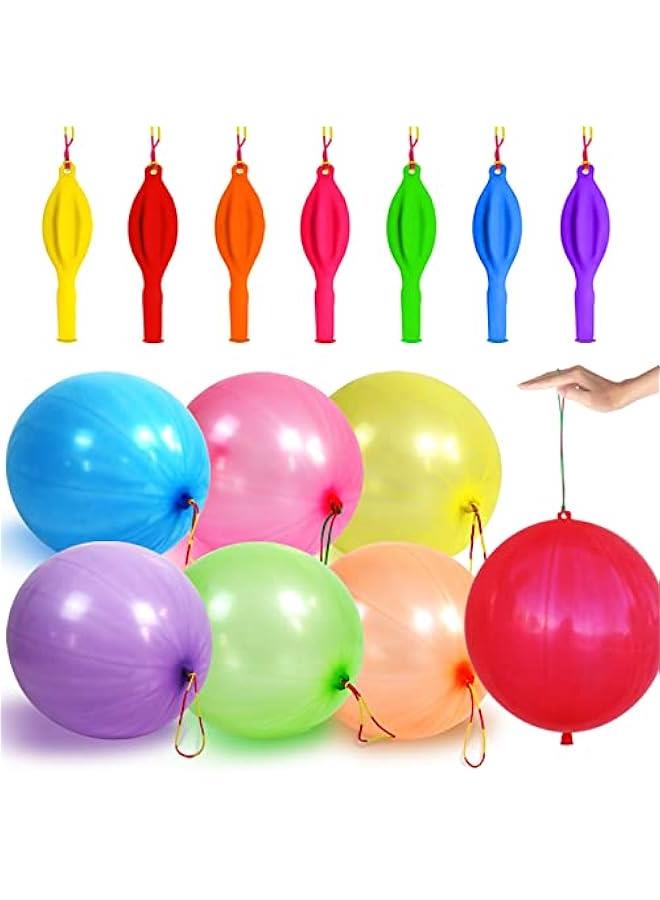 Arabest 30 Thickened Neon Punching Balloons with Rubber Band Handle - Ideal for Birthday Parties, Weddings, and Goodie Bag Supplies  - Image 1