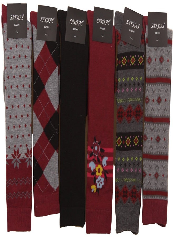 Sakkas 16900 - Liea Ladies Colorful Unique Pattern/Solid Knee High Socks Assorted 6-Pack - Style5-9-11 - Image 2