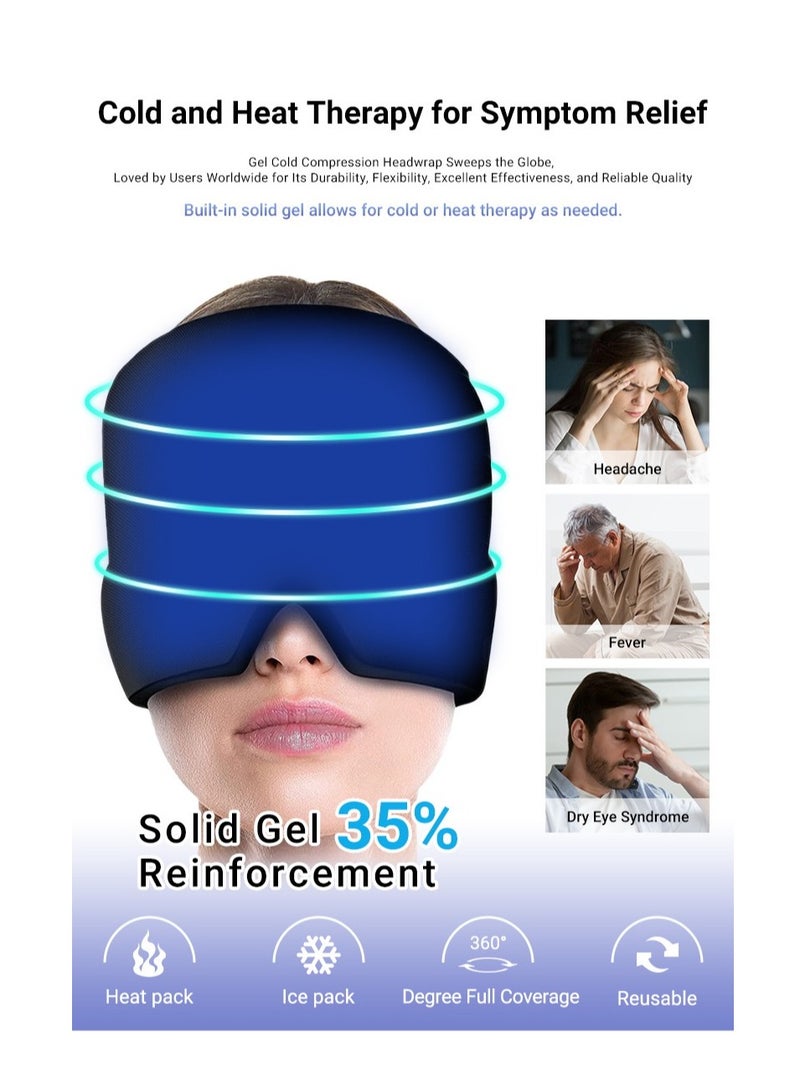 Generic Reusable Cooling  Heat Gel Head Cap for Migraine Sinus Tension and Stress Pain Relief  - Image 4