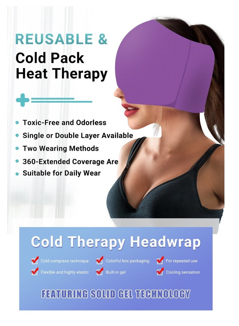 Generic Reusable Cooling  Heat Gel Head Cap for Migraine Sinus Tension and Stress Pain Relief  - Image 3