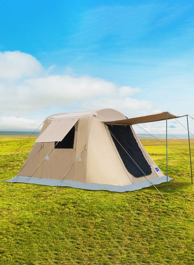 دي بي تي، خيمة رحلات هوائية قماش قطني، خيمة نفخ بالهواء، كاكي غامق، مقاس 230*390*200 سم - Image 2