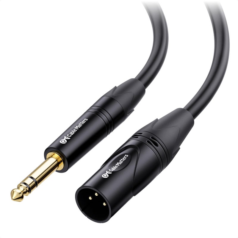 Cable Matters 6.35mm (1/4 Inch) TRS to XLR Cable - 6ft, Male to Male XLR to TRS Cable, Black - Image 1