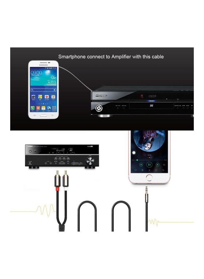 NIBEMINENT 2 RCA Male Stereo Audio Cable Connector Black/Gold/Red - Image 5