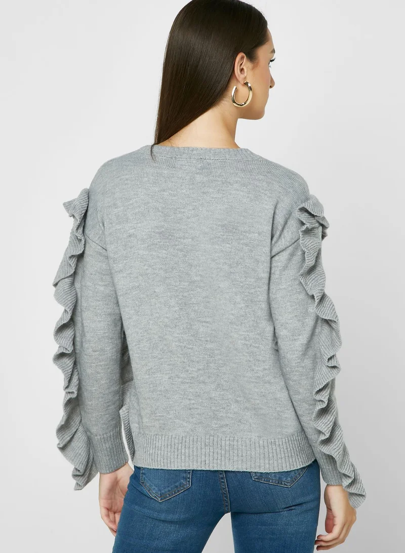 ELLA Ruffle Sleeve Sweater