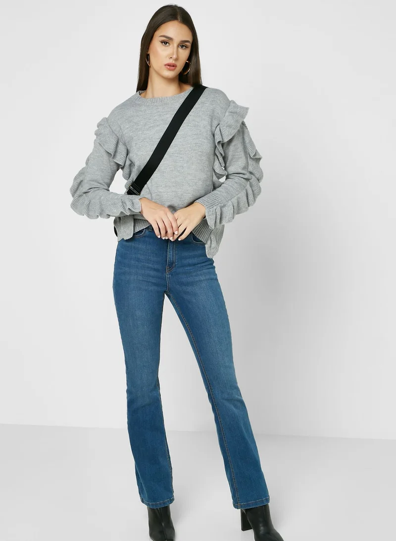 ELLA Ruffle Sleeve Sweater