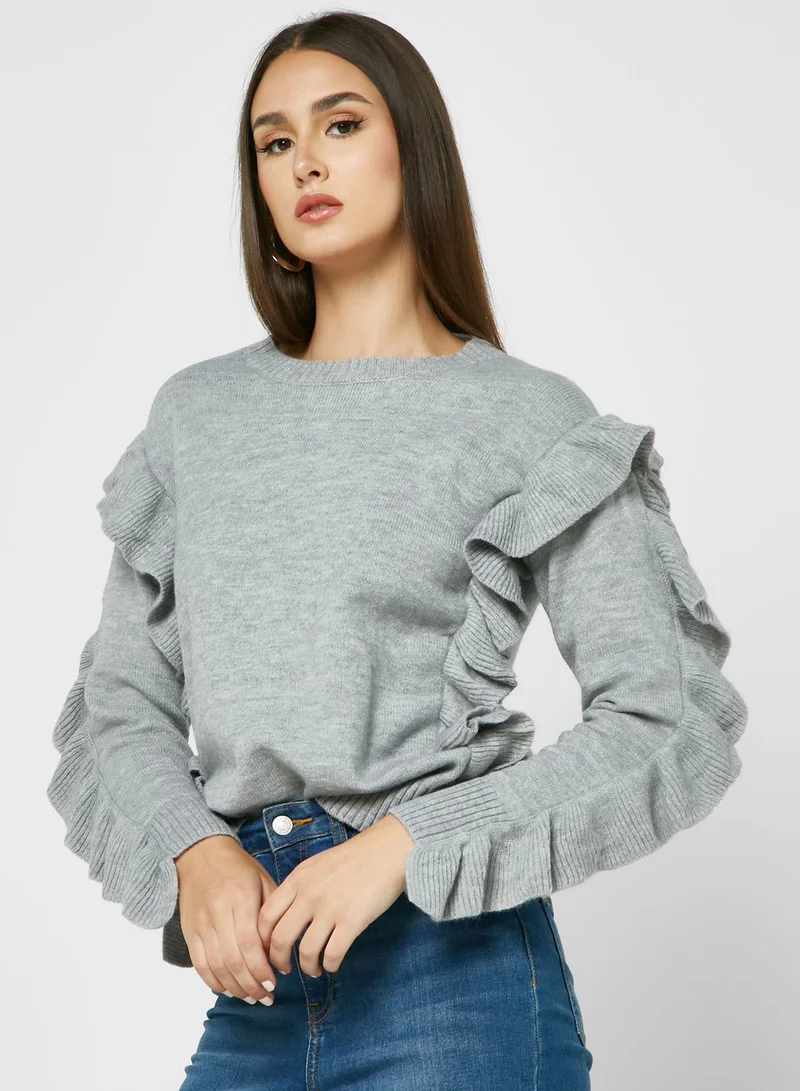 ELLA Ruffle Sleeve Sweater