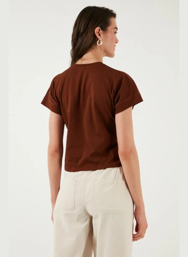 Lela  Lela Cotton Single Pocket Regular Fit Crew Neck T-Shirt Women's T-SHIRT 5865818 for Women | Best Price UAE