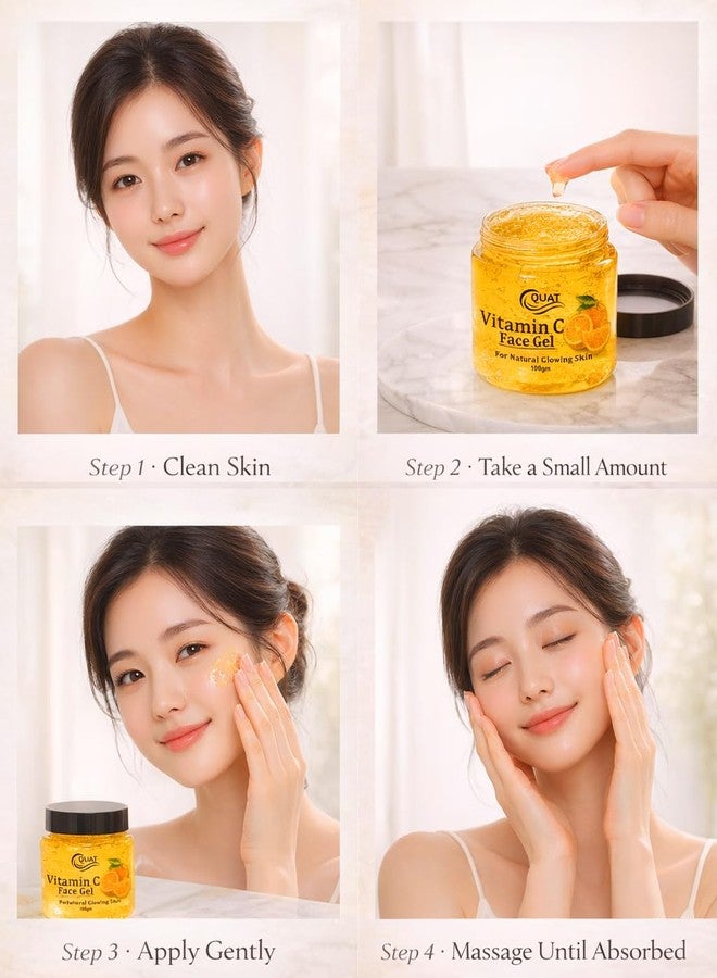 Quat Vitamin C Serum in Solid Gel with fast absorbing formula. hyaluronic acid for Anti pimple, Acne Free Skin, Aloe Vera extract for face Anti Ageing, Face Oil & Serum for Dry Skin and Oily Skin, Fairness & Face Glow | 100 Gm - Image 3